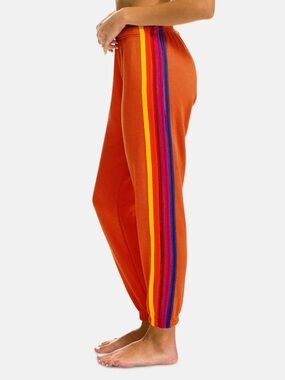 Aviator Nation Orange Joggers with Stripes